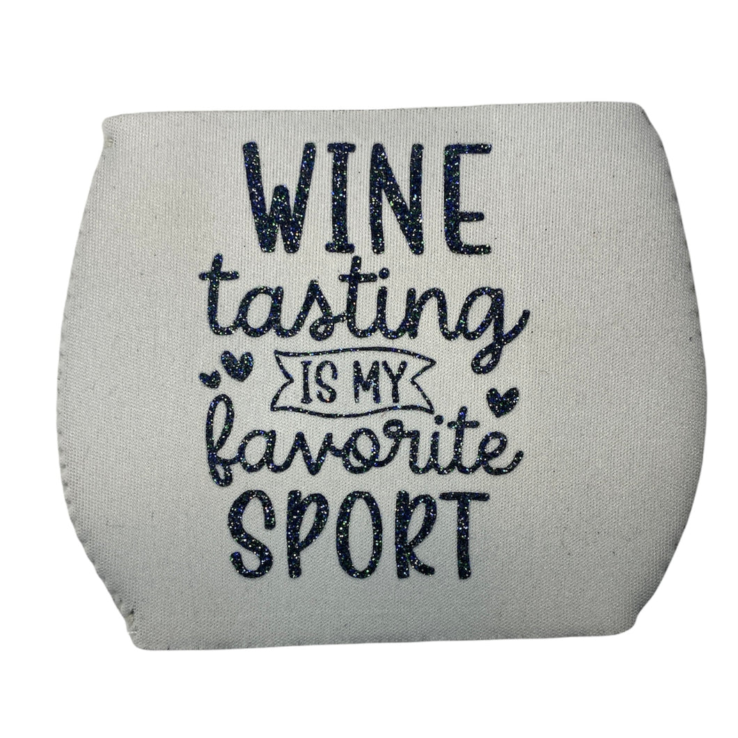 'Wine Tasting is my Favorite Sport' Wine Glass Stubby