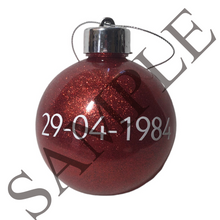 Load image into Gallery viewer, Personalised Glitter Bauble’s